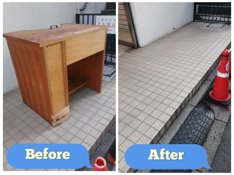 台東区根岸の廃品回収(机)