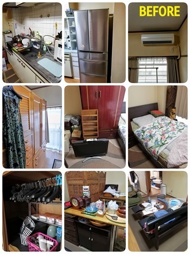 江東区での２DKの不用品回収①の作業前(ビフォー)